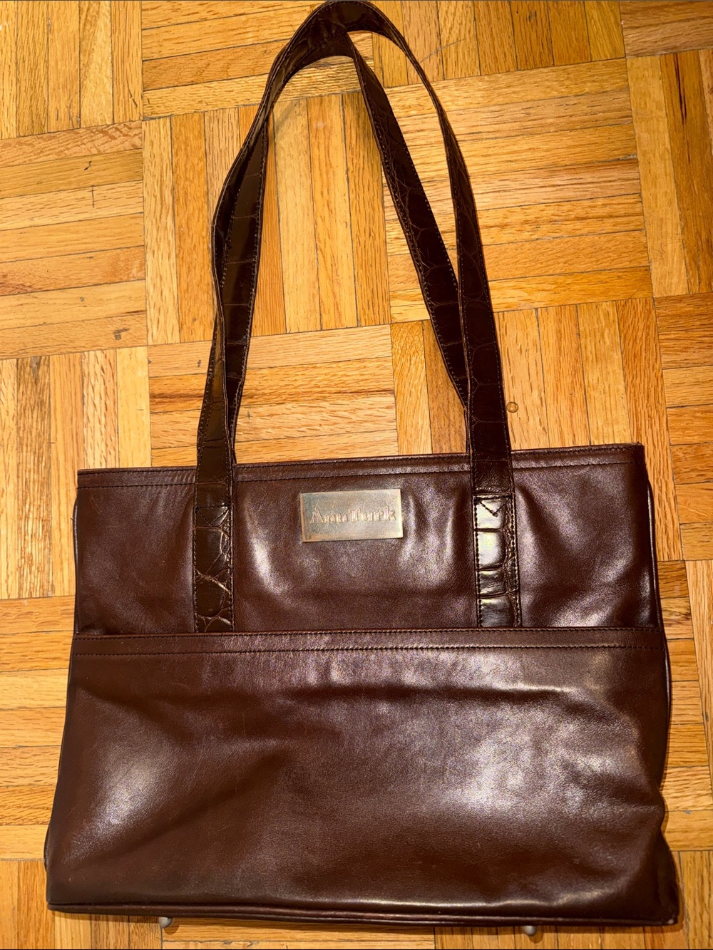 VINTAGE Glen Miller for Ann Turk Dark Brown Leather Bag with Dual Straps
